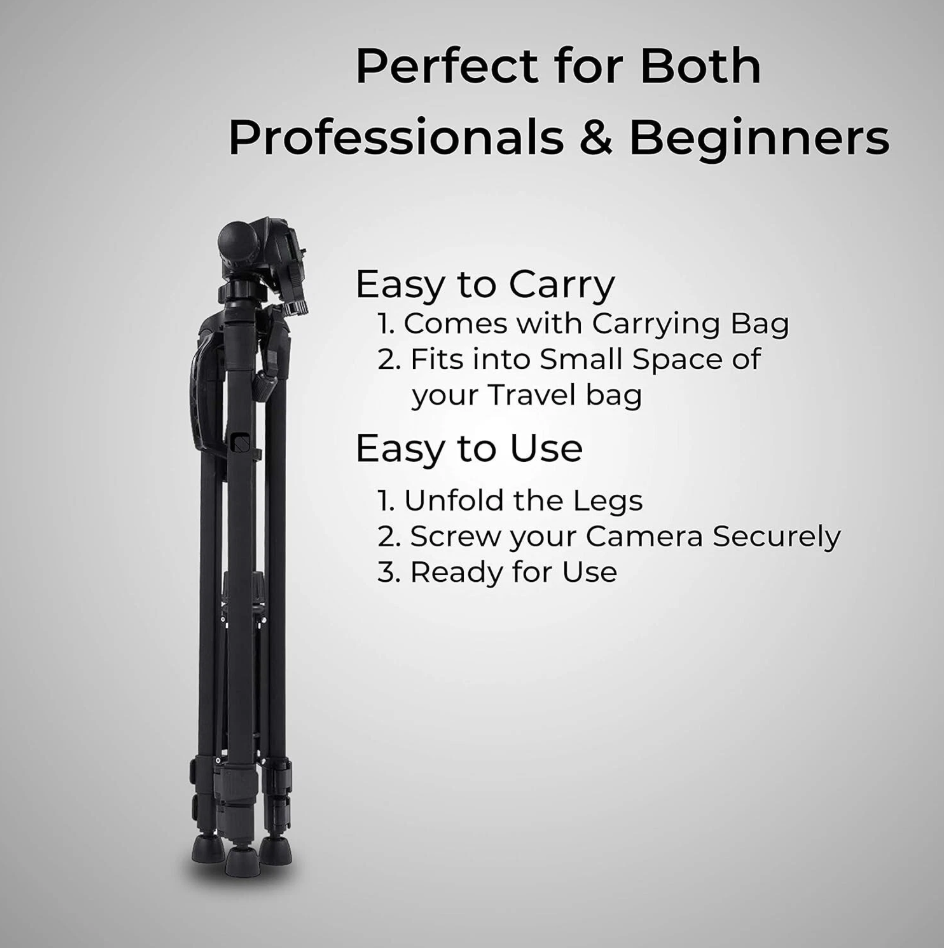 3520 Large Camera / Phone Tripod 50-138cm Adjustable Aluminium Tripod + Case image 4