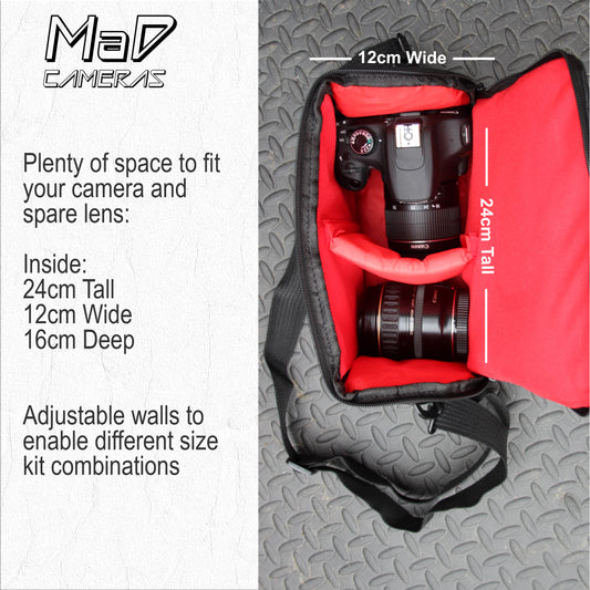 MaD Cameras Padded Adjustable Camera Shoulder Carry Bag Satchel for Digital SLR image 1