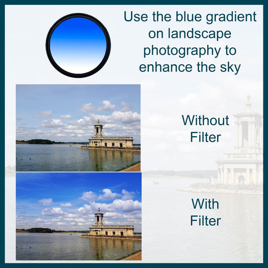 Graduated 1/2 Blue Camera Lens Filter
