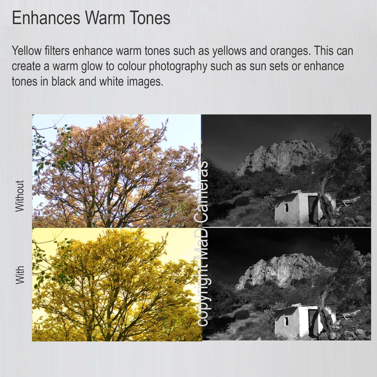 Yellow Camera Lens Filter - For Black and White Photography