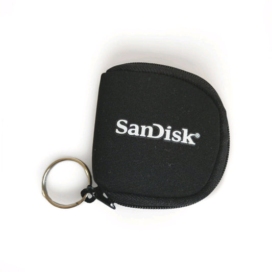 SanDisk Key Ring SD / CF Memory Card Pouch Holder Case Black Neoprene