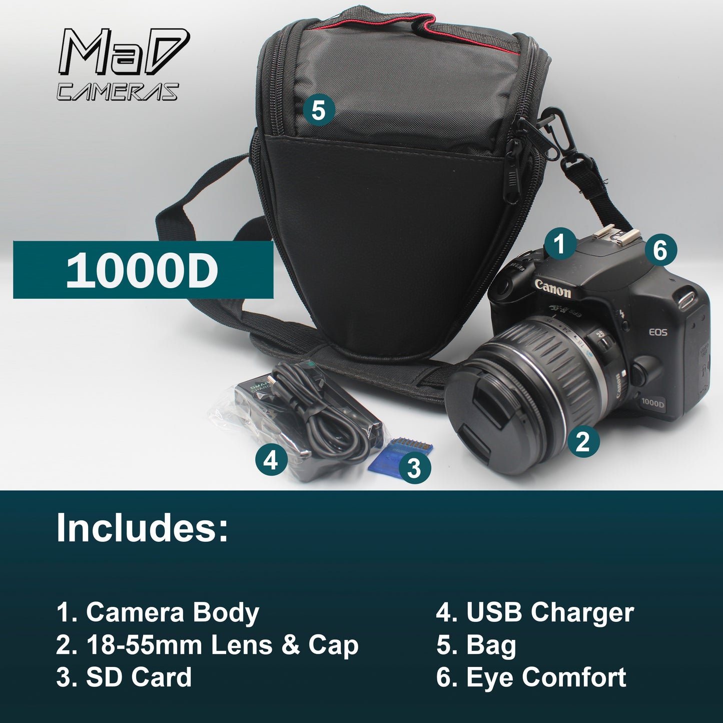 Canon EOS 1000D Digital Camera DSLR Starter Set Bundle
