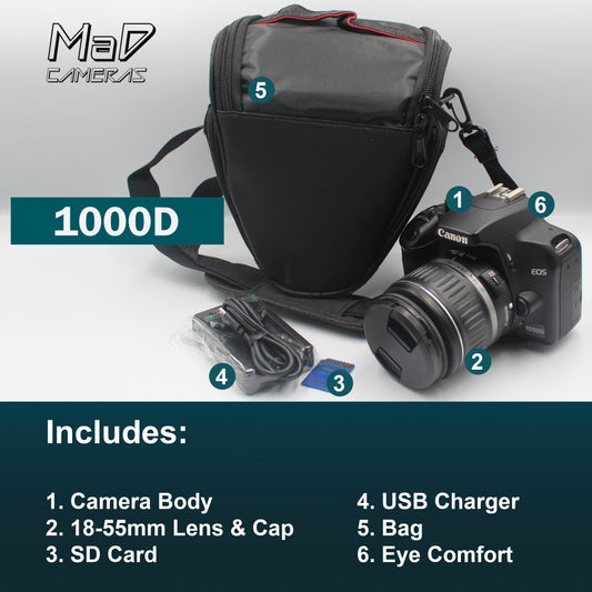 Canon EOS 1000D Digital Camera DSLR Starter Set Bundle