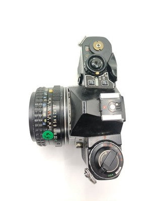 Vintage Pentax ME Super Black 35mm Film SLR Camera with SMC 50mm Lens