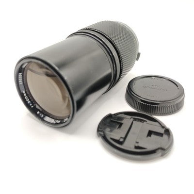 Vintage Olympus Zuiko MC Auto-T f/4 200mm Telephoto Zoom Lens OM Mount & Hood