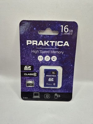 Praktica High Speed 16 GB Memory SDHC Memory Card Up To 80MB/s  New UNUSED