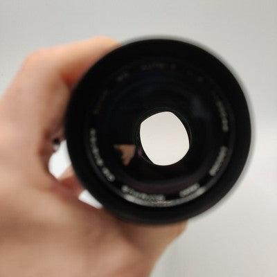 Vintage Olympus Zuiko MC Auto-T f/4 200mm Telephoto Zoom Lens OM Mount & Hood