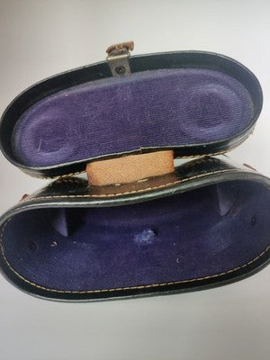 Vintage Leather Effect Compact Binoculars Hard Travel Storage Case