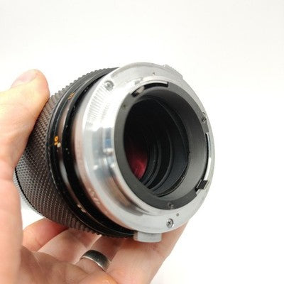 Vintage Olympus Zuiko MC Auto-T f/4 200mm Telephoto Zoom Lens OM Mount & Hood