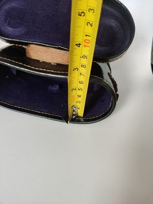 Vintage Leather Effect Compact Binoculars Hard Travel Storage Case