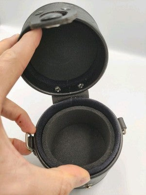 Vintage Vivitar Leather Hard Carry Storage Case For SLR Camera Lens Up to 8x8cm
