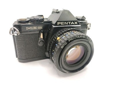 Vintage Pentax ME Super Black 35mm Film SLR Camera with SMC 50mm Lens