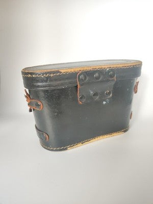 Vintage Leather Effect Compact Binoculars Hard Travel Storage Case
