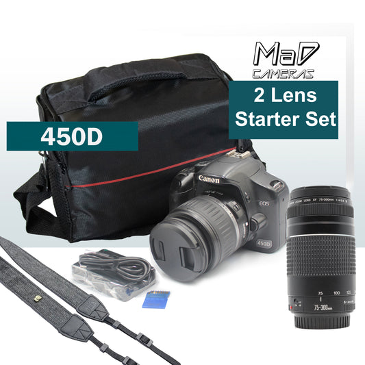Canon EOS 450D Digital SLR + Long Lens Starter Set Bundle