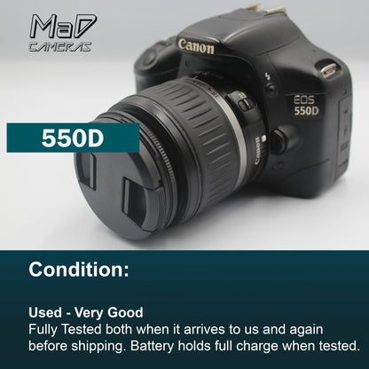 Canon EOS 550D 18.0MP Digital SLR Camera EF-S 18-55mm Lens + Bag Starter Kit