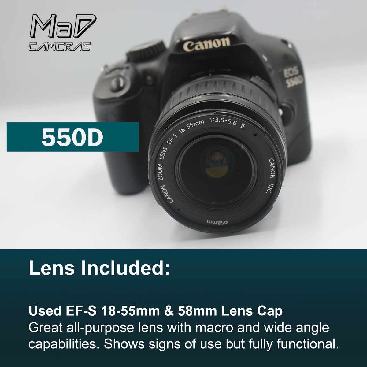Canon EOS 550D 18.0MP Digital SLR Camera EF-S 18-55mm Lens + Bag Starter Kit