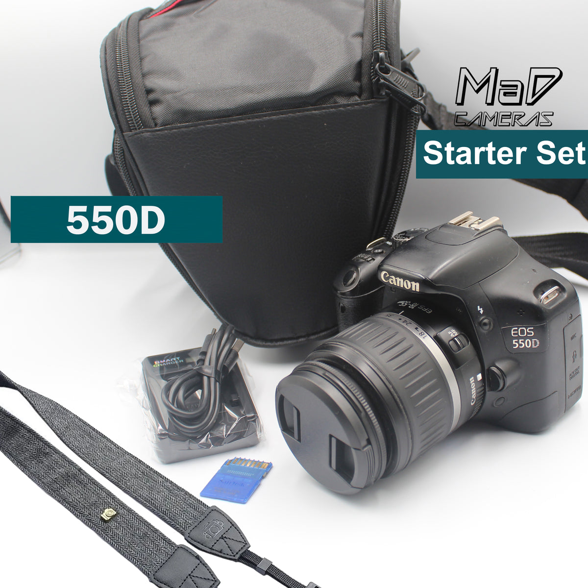 Canon EOS 550D 18.0MP Digital SLR Camera EF-S 18-55mm Lens + Bag Starter Kit