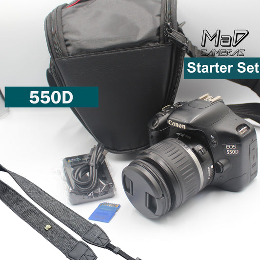 Canon EOS 550D 18.0MP Digital SLR Camera EF-S 18-55mm Lens + Bag Starter Kit
