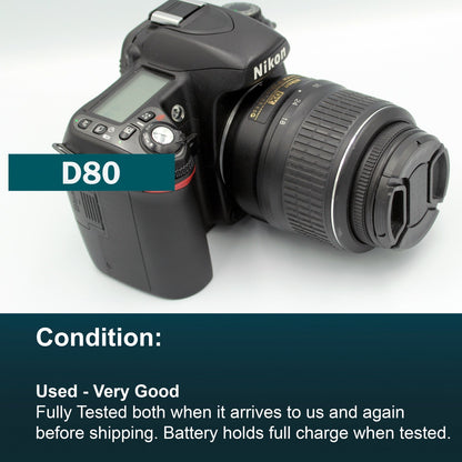 Nikon D80 Digital SLR Camera Starter Set Bundle Kit w/ 18-55mm Lens Bag & SD
