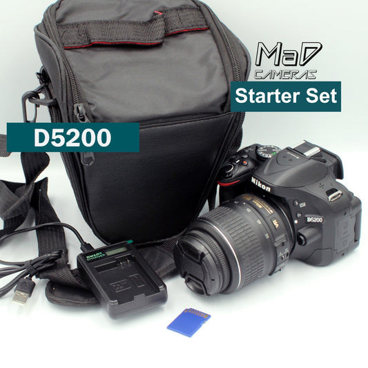 Nikon D5200 Digital SLR Camera Starter Set Bundle Kit w/ 18-55mm Lens Bag & SD