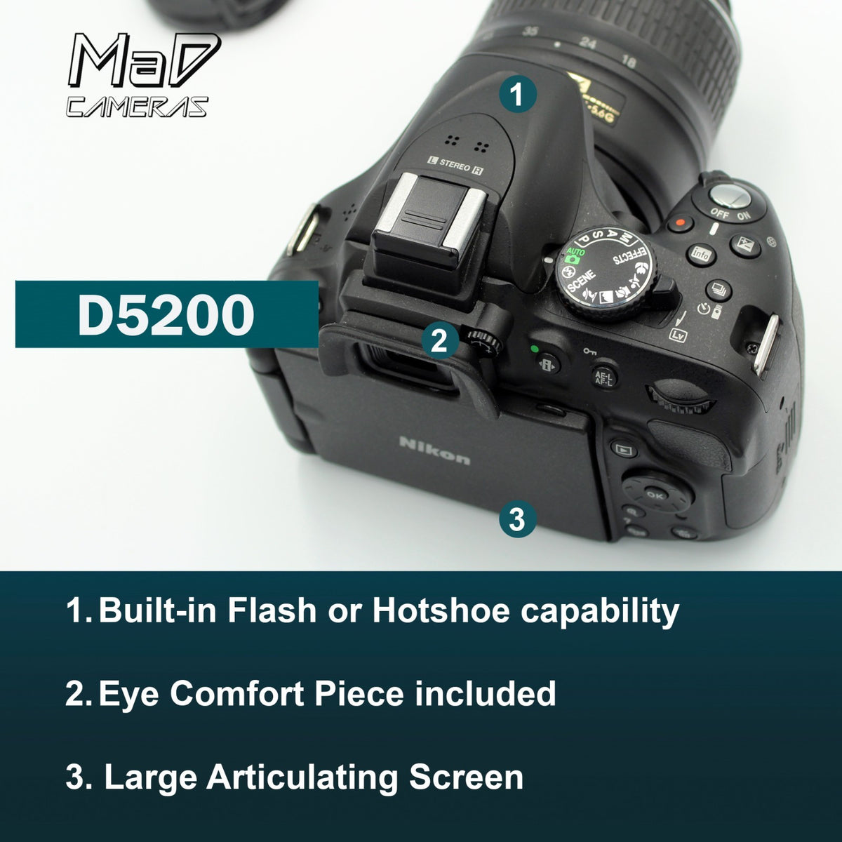 Nikon D5200 Digital SLR Camera Starter Set Bundle Kit w/ 18-55mm Lens Bag & SD