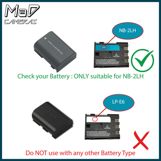 USB Charger for Canon NB-2L / NB-2LH Battery for EOS 350D EOS 400D Rebel image 1