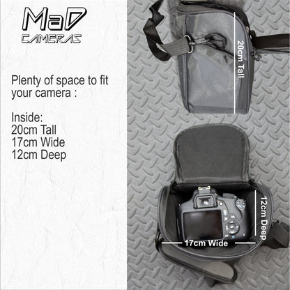 MaD Cameras Padded DSLR Camera Bag - Compact Shoulder Carry Case for Digital SLR image 2