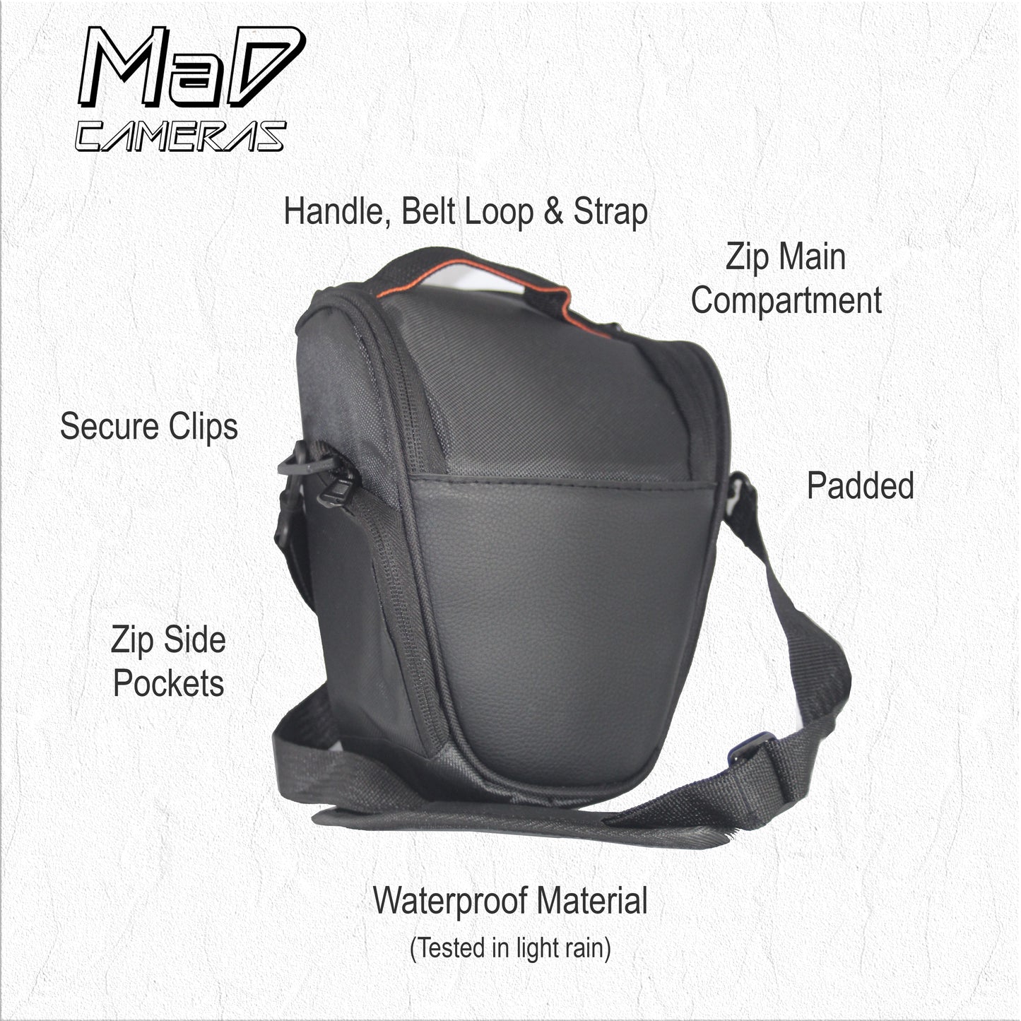 MaD Cameras Padded DSLR Camera Bag - Compact Shoulder Carry Case for Digital SLR image 1