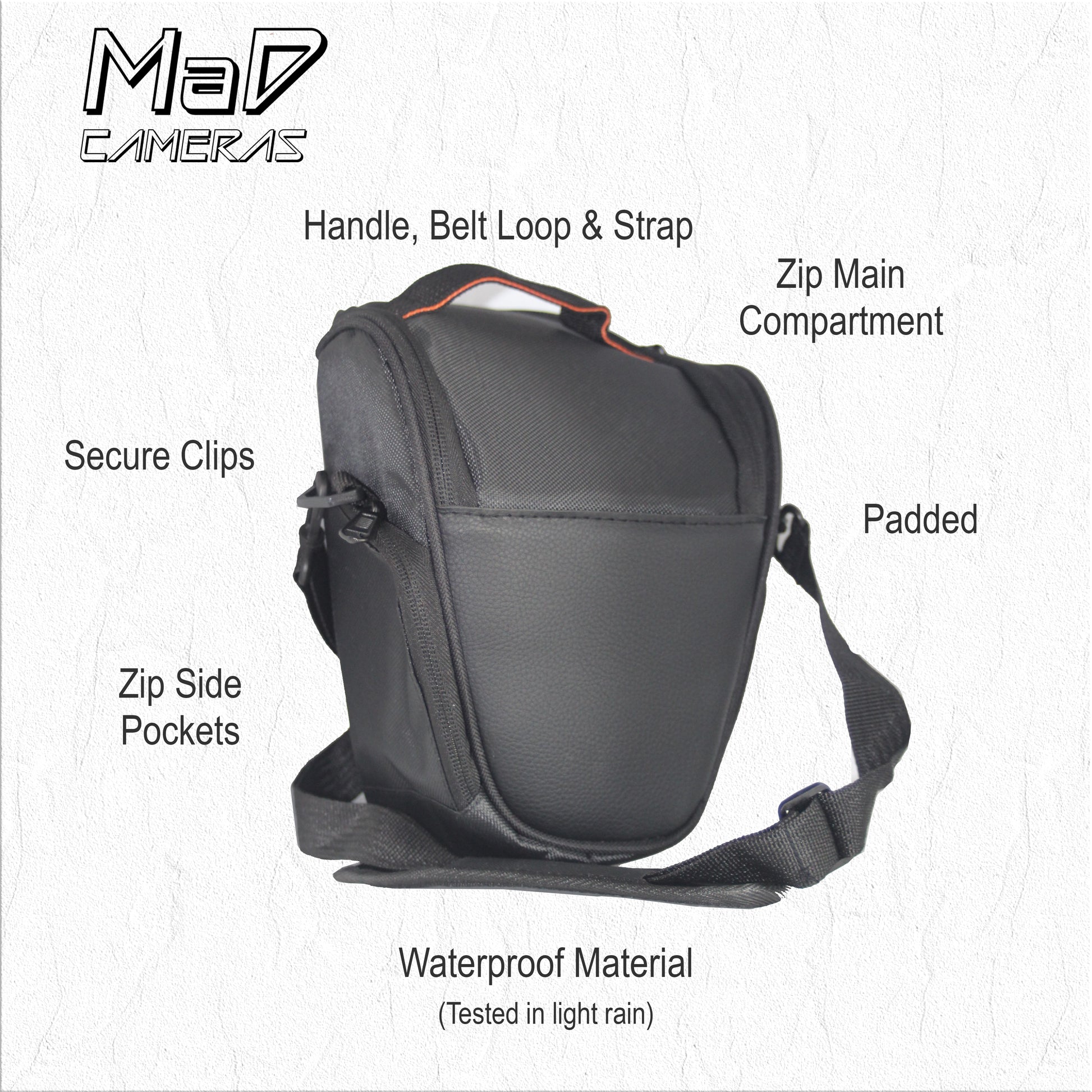MaD Cameras Padded DSLR Camera Bag - Compact Shoulder Carry Case for Digital SLR image 1