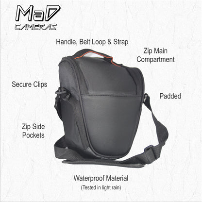 MaD Cameras Padded DSLR Camera Bag - Compact Shoulder Carry Case for Digital SLR image 1