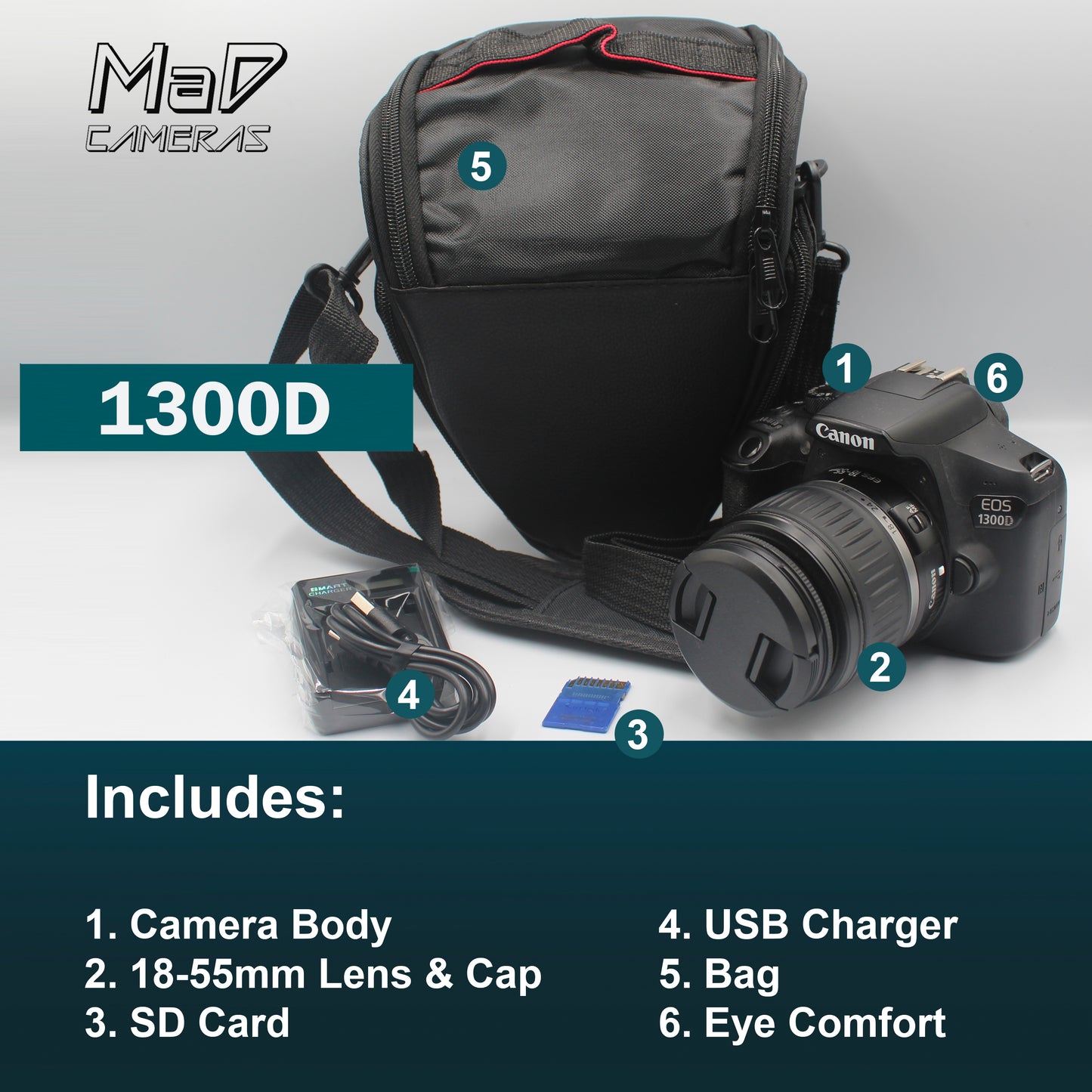 Canon EOS 1300D Digital SLR Starter Set Bundle image 1