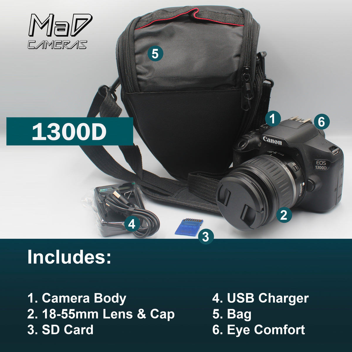 Canon EOS 1300D Digital SLR Starter Set Bundle image 1