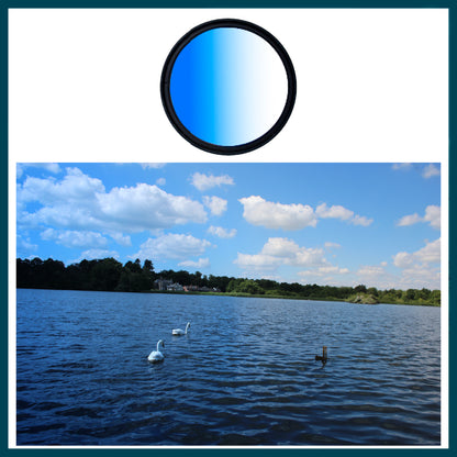 Graduated 1/2 Blue Camera Lens Filter