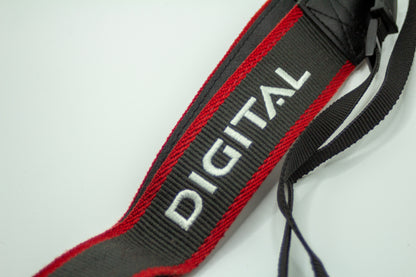 Canon EOS Camera Strap - Thick Type - Embroidered Logo Grey & Red