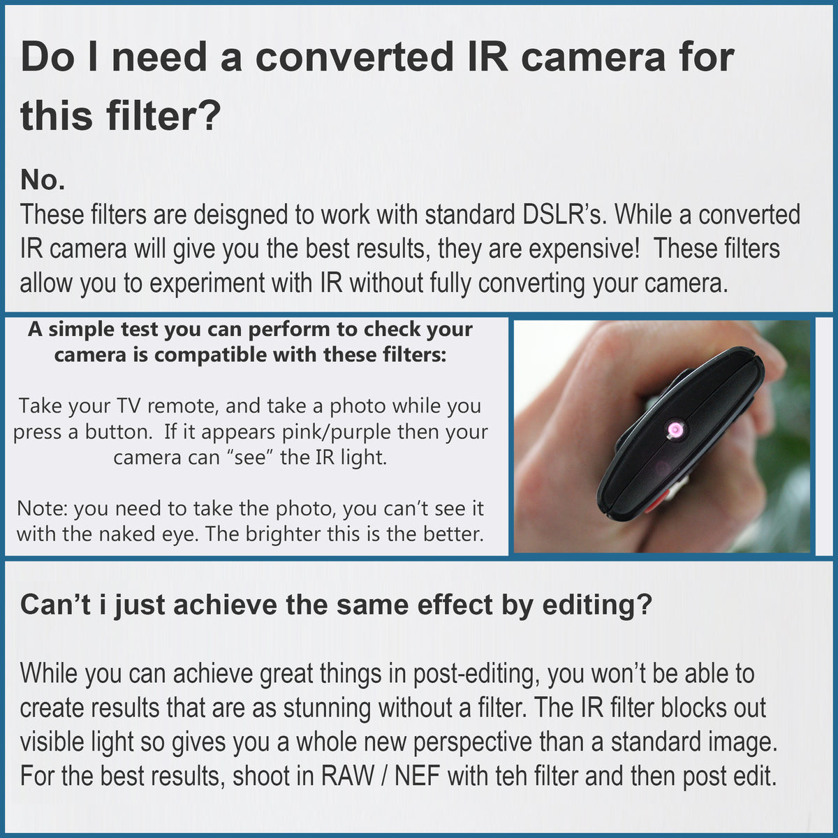 Infrared IR Camera Filters 720nm 850nm 950nm pass