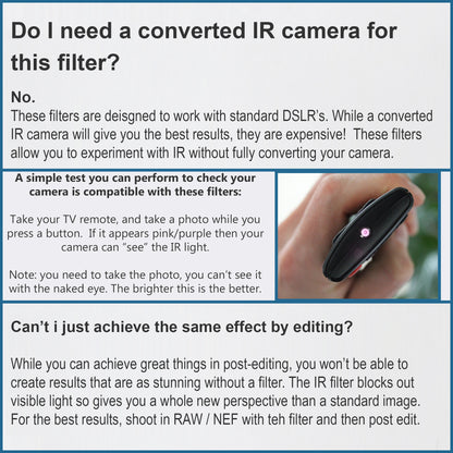 Infrared IR Camera Filters 720nm 850nm 950nm pass