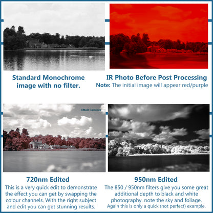 Infrared IR Camera Filters 720nm 850nm 950nm pass