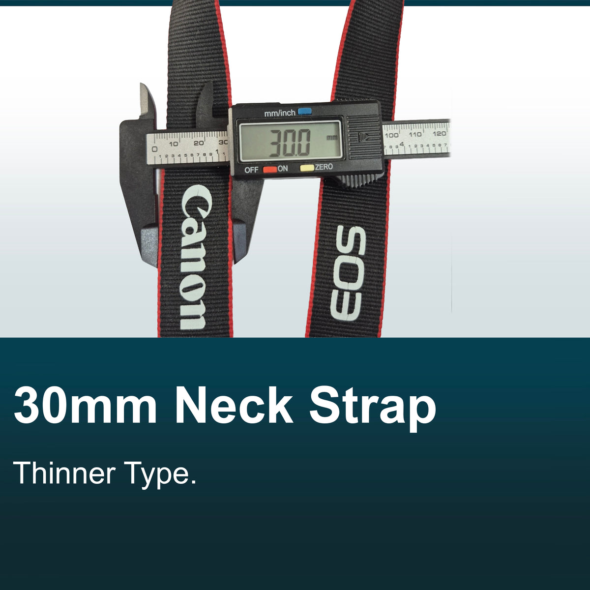 Canon EOS Digital Camera Strap - Thin Type - Red Trim For DSLR