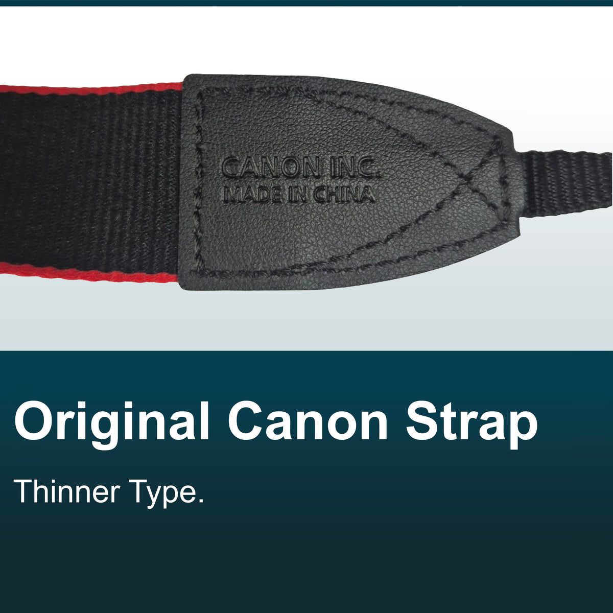 Canon EOS Digital Camera Strap - Thin Type - Red Trim For DSLR