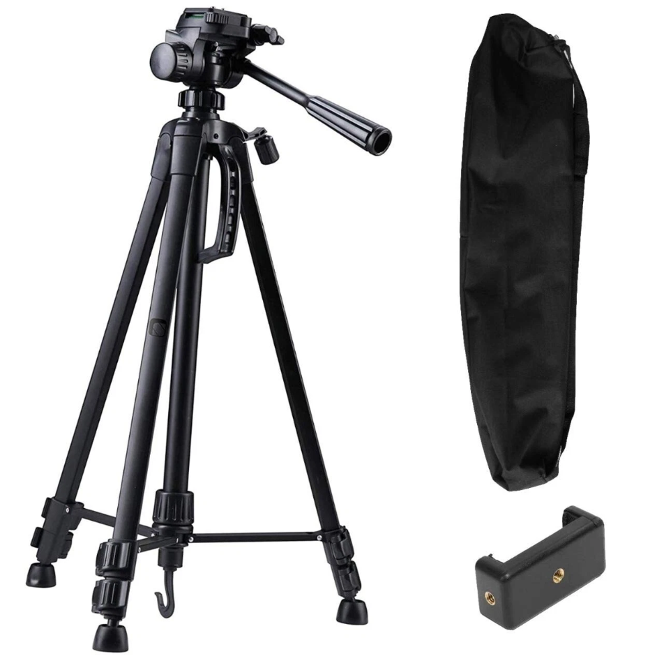 3520 Large Camera / Phone Tripod 50-138cm Adjustable Aluminium Tripod + Case image 0