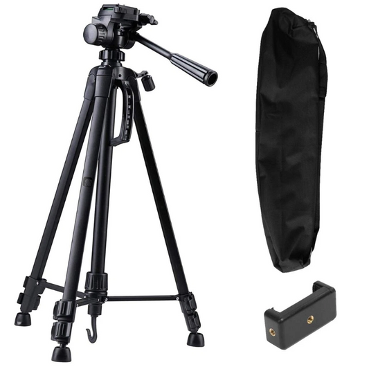 3520 Large Camera / Phone Tripod 50-138cm Adjustable Aluminium Tripod + Case image 0
