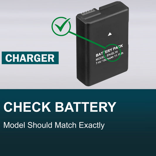 USB Charger for MH24 EN-EL14 Battery : Nikon D3100 D3200 D5100 D5200 D5300 image 1