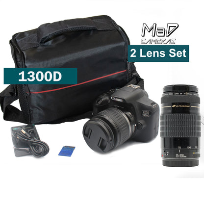 Canon EOS 1300D Digital SLR Starter Set Bundle + Long Lens image 0