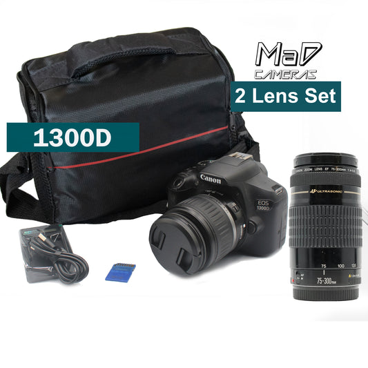 Canon EOS 1300D Digital SLR Starter Set Bundle + Long Lens image 0