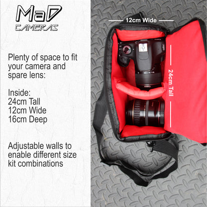 MaD Cameras Padded Adjustable Camera Shoulder Carry Bag Satchel for Digital SLR image 1