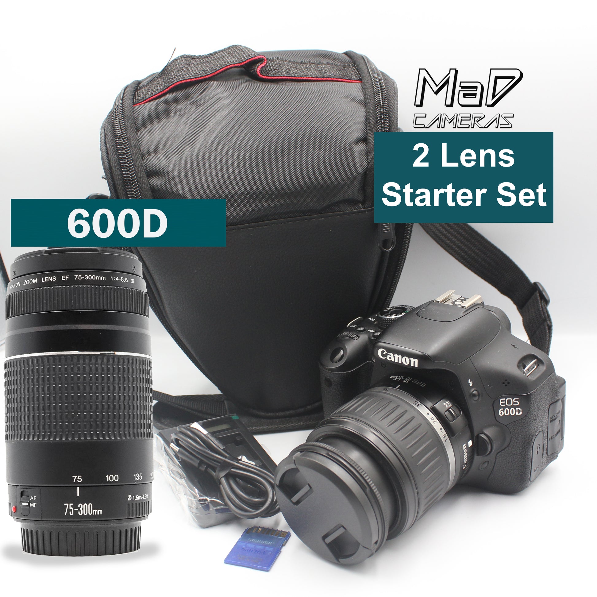 Canon EOS 600D Digital SLR Starter Set Bundle + Long Lens image 0
