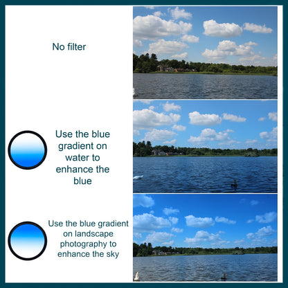 Graduated 1/2 Blue Camera Lens Filter