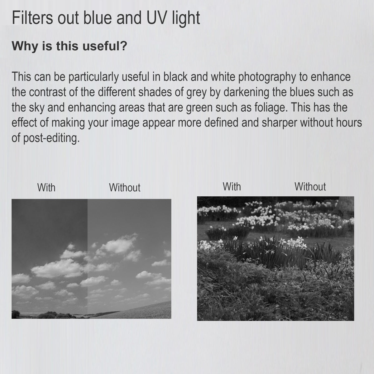 Yellow Camera Lens Filter - For Black and White Photography