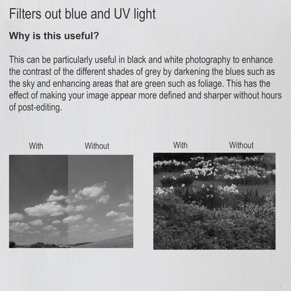 Yellow Camera Lens Filter - For Black and White Photography