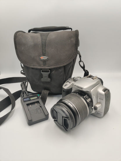 Canon EOS 400D Digital SLR Camera 18-55mm Lens Starter Kit Set Bag Bundle Silver
